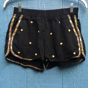 Madewell Women Embroidered Springtime Black Pull-On Shorts Small v6x thumbnail 5