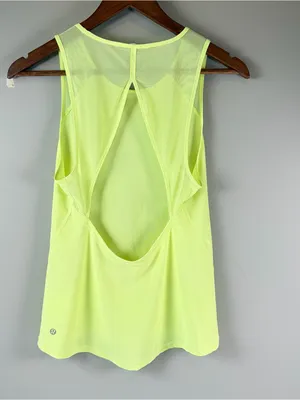 Lululemon Neon Yellow Sculpt Running Tank Top See Measurements Women's S thumbnail 2