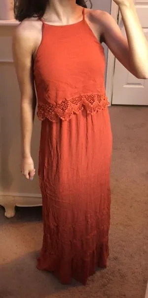 Francesca's Maxi Rust Dress thumbnail 2