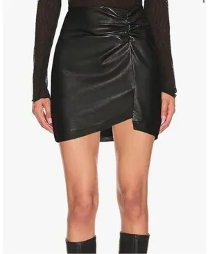 NEW Super Soft Vegan Leather Faux Skirt High Waisted 2X thumbnail 1