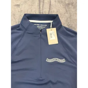 NWT Peter Millar Quarter Zip Pullover Womens Navy American Express UPF 50+ Large thumbnail 2