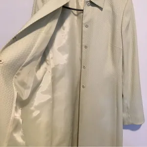 TAHARI Sleek, shimmer, hidden button, pockets, long coat with silky inner lining thumbnail 4