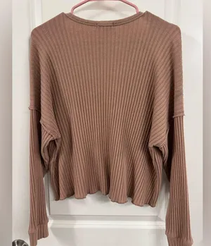 Billabong Essentials Ribbed Knit Top in Tan thumbnail 3