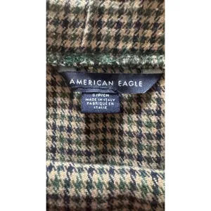American‎ Eagle Green Houndstooth Plaid Mini Skirt Made in Italy Small thumbnail 2