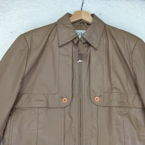 Schott Sportswear Genuine Leather Bomber Jacket‎ Womens Size 40 Brown thumbnail 3