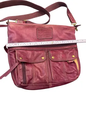 Fossil VTG wms red gold ware leather crossbody shoulder handbag SKU 10-050 thumbnail 3