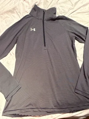 Under armour heatgear loose micro stripe 1/4 quarter long sleeve shirt thumbnail 2