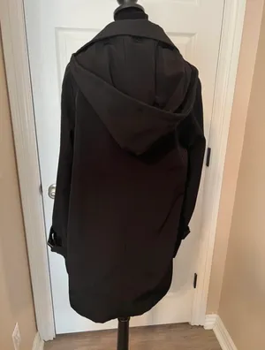 Jones New York Black fall over coat with hood thumbnail 4