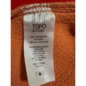 Topo Designs Subalpine Fleece Pullover Burnt Orange Half Zip Women's XL thumbnail 5