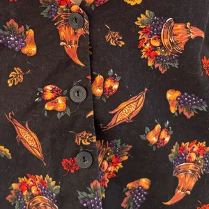 Vintage Harvest Cornucopia Vest Cotton Autumn Thanksgiving teacher medium‎ thumbnail 4