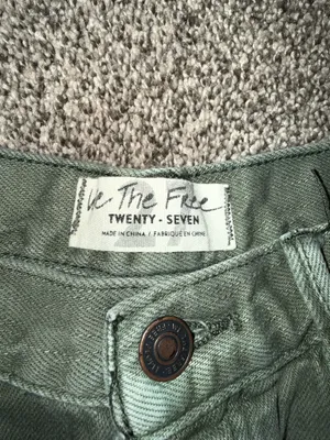 Free People We The Free Twenty-Seven Olive Green Distressed Shorts Size 27 thumbnail 2