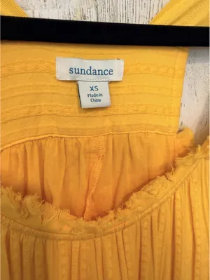 Sundance Womens XS Yellow Cotton Gauze Cross-Back Maxi Dress thumbnail 4