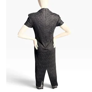 Vintage 90s Jessica Howard Black Lace Maxi Cocktail Dress Size 12 Made USA goth thumbnail 5
