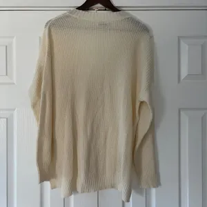 American Eagle‎ Cream Knit Button Front Cardigan Sweater Ivory Small Pockets thumbnail 2