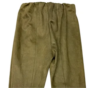 Avec Les Filles Olive Green Faux Suede Slim Pants Split Hem Size Medium thumbnail 6