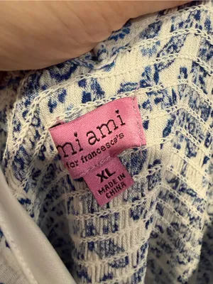 Miami Blue and White Floral Grecian Ruffle Midi Dress‎ thumbnail 3