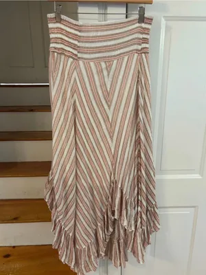 Free People One Giselle Convertible One-Shoulder Striped Midi Dress M thumbnail 7