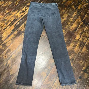 American Eagle black stretchy distressed 8 long Skinny jeans thumbnail 2