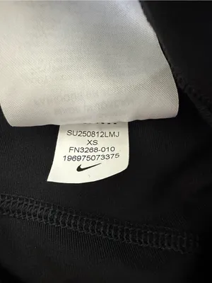 Nike Black High-Waist Dri-FIT Leggings with White Swoosh Sz XS thumbnail 7