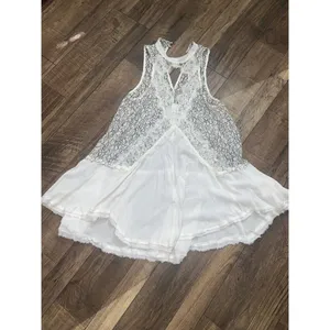 free people tell tale Tunic /dress S 122$ Nwot fall casual lace boho white black thumbnail 4