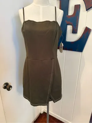 Altar'd State Olive Green Spaghetti Strap wrap romper Sz L NWT thumbnail 2