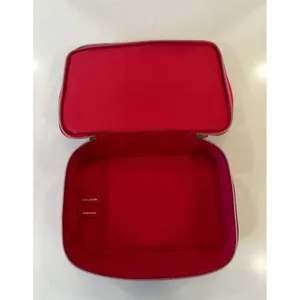 Estée Lauder Red Velvet‎ Bow Train Case Double Zip Cosmetic Makeup Travel Bag thumbnail 7