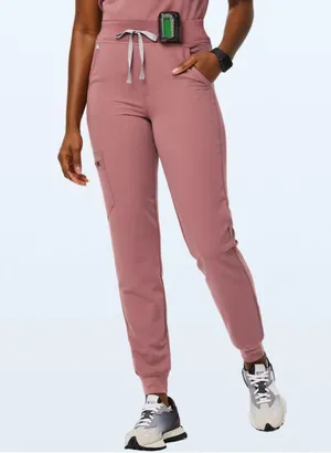FIGS Zamora High Waisted Jogger in Mauve, XSP thumbnail 5