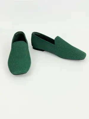 Vivaia Samantha Walker Forest Green Square-Toe Loafers Size 41 or US 9.5 thumbnail 3