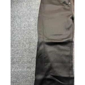 Womens Black Wide Leg Fleece Lined Sweatpants High Waist Drawstring Size Medium thumbnail 4