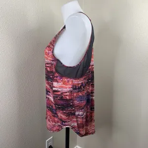Lululemon Sculpt Tank II Mesh Panels Size 8? Colorful Dahliascape Black thumbnail 4