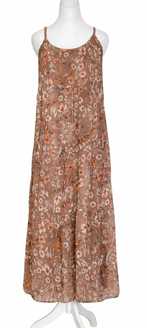 Elena‎ Baldi Women’s Small Boho Floral Tiered Maxi Dress Lightweight Italy thumbnail 1