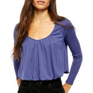 Free People We The Free Bondi Thermal Long Sleeve Top True Blue Size XS thumbnail 12