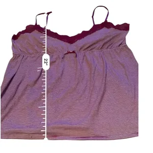 Old Navy Intimates Camisole‎ Large Purple Stripe Lace Trim Sleep Lounge Y2K Soft thumbnail 7