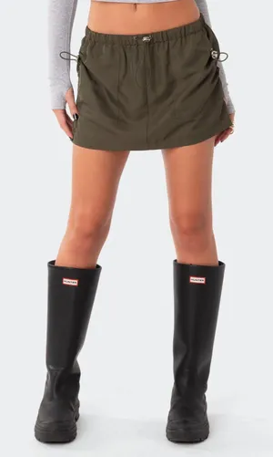 Edikted Dark Green Mini Skirt thumbnail 2