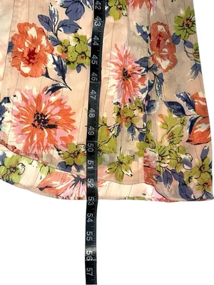 Lulu's Stunning Soiree Blush Pink Floral Chiffon Ruched Midi Dress MEDIUM thumbnail 10