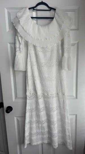 SheIn Elegant White Off the Shoulder Midi Dress thumbnail 1