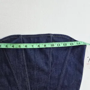 BDG Urban Outfitters NWT Denim Corset Tube Top Indigo‎ Blue Strapless Hook Eye L thumbnail 7