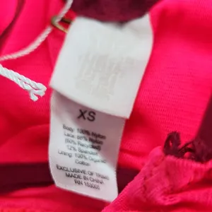 We are HAH -416 NWT Thanks for‎ Nothin Bodysuit Lava/Hala Hot Pink Red Lace XS thumbnail 6