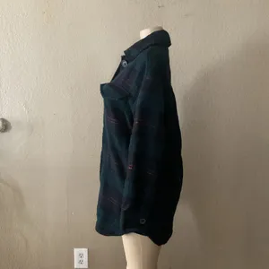 Bershka Women’s XS/S Plaid Oversized Shacket Jacket Teal Black Button Front thumbnail 3