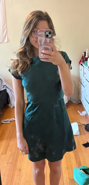 green hello molly mini dress thumbnail 1