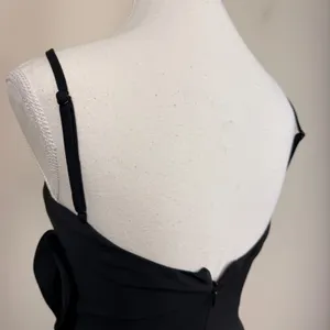 Bardot Likely Rona Ruffle Midi‎ Dress Square Neck Black Cocktail Dress 4/XS thumbnail 10