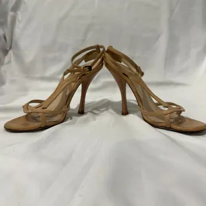 Bottega Veneta Nude Leather Strappy Stiletto Sandals Heels 39 Italy thumbnail 8