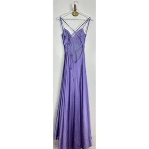 LA FEMME Sleeveless Satin Gown in Lavender Size US 2 thumbnail 6
