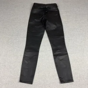 L'AGENCE Jeans Womens 23 Black Faux Leather Mid Rise Skinny Lace Up Stretch thumbnail 2