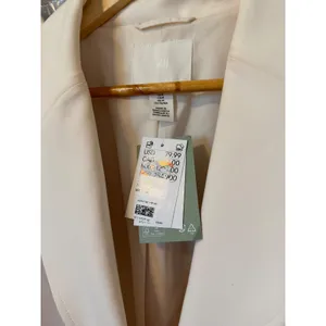 HM Women Cream Single Breasted Longline‎ Blazer Jacket Size M New With Tags thumbnail 7