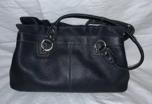 Coach Penelope M0949 F14686 Black Pebble Leather Vintage Satchel Purse thumbnail 3