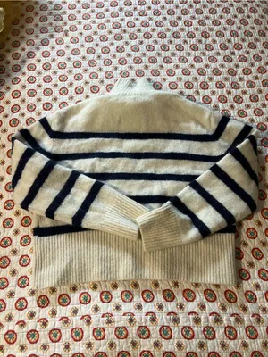 EUC & Other Stories Mock Neck Crop Sweater Striped size XS/Small Retails $90 thumbnail 8