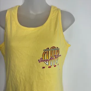 Y2K 2006 Car graphic tank top yellow 100% Cotton size small thumbnail 3