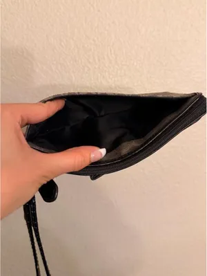 Vintage Black and Gray Coach Wristlet Wallet with Leather Bow thumbnail 3