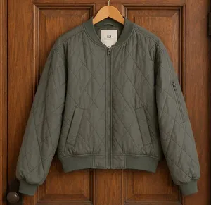 Thread & Supply Green Quilted Bomber Jacket Women thumbnail 1